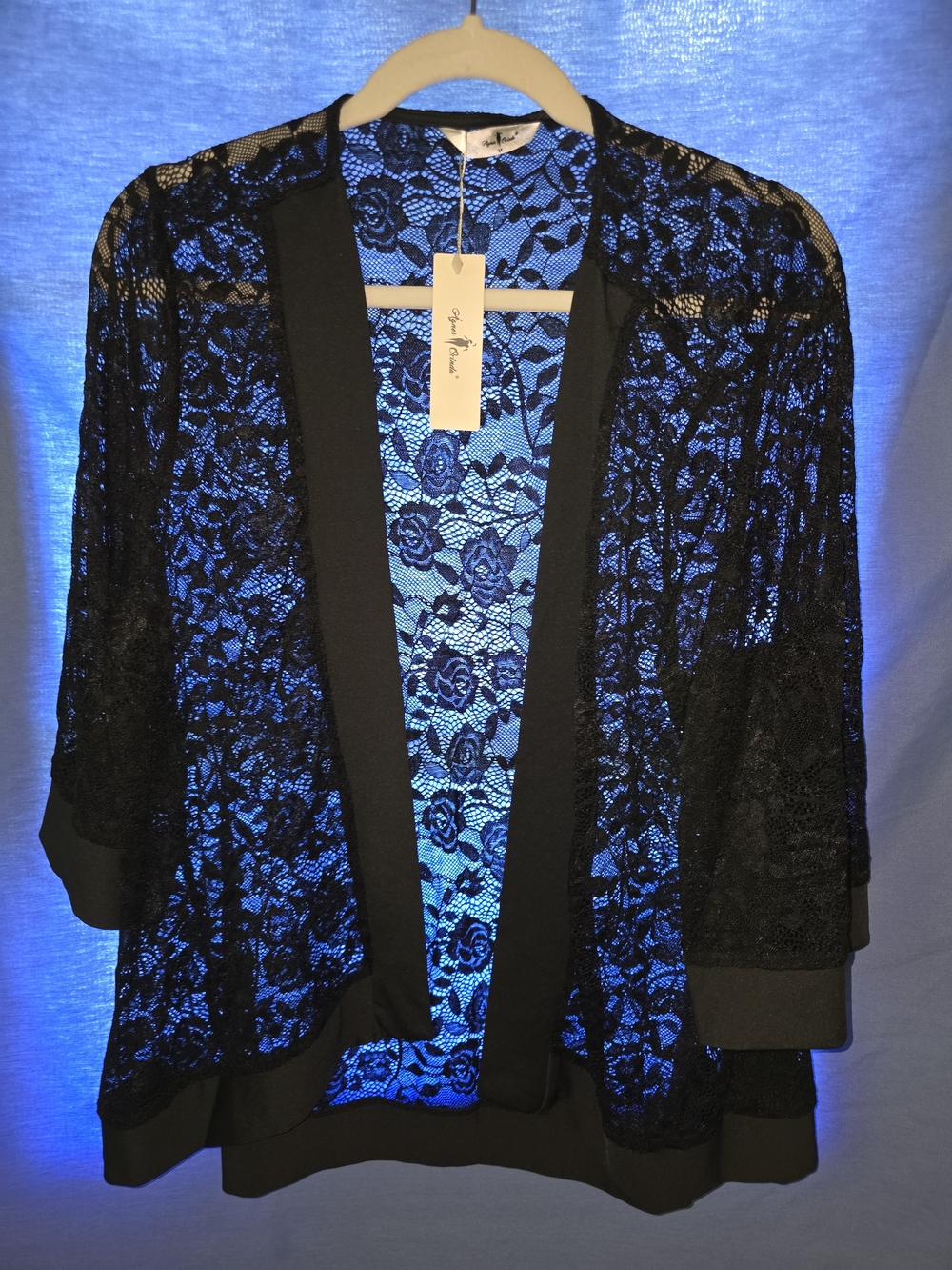 Black Lace Open Cardigan